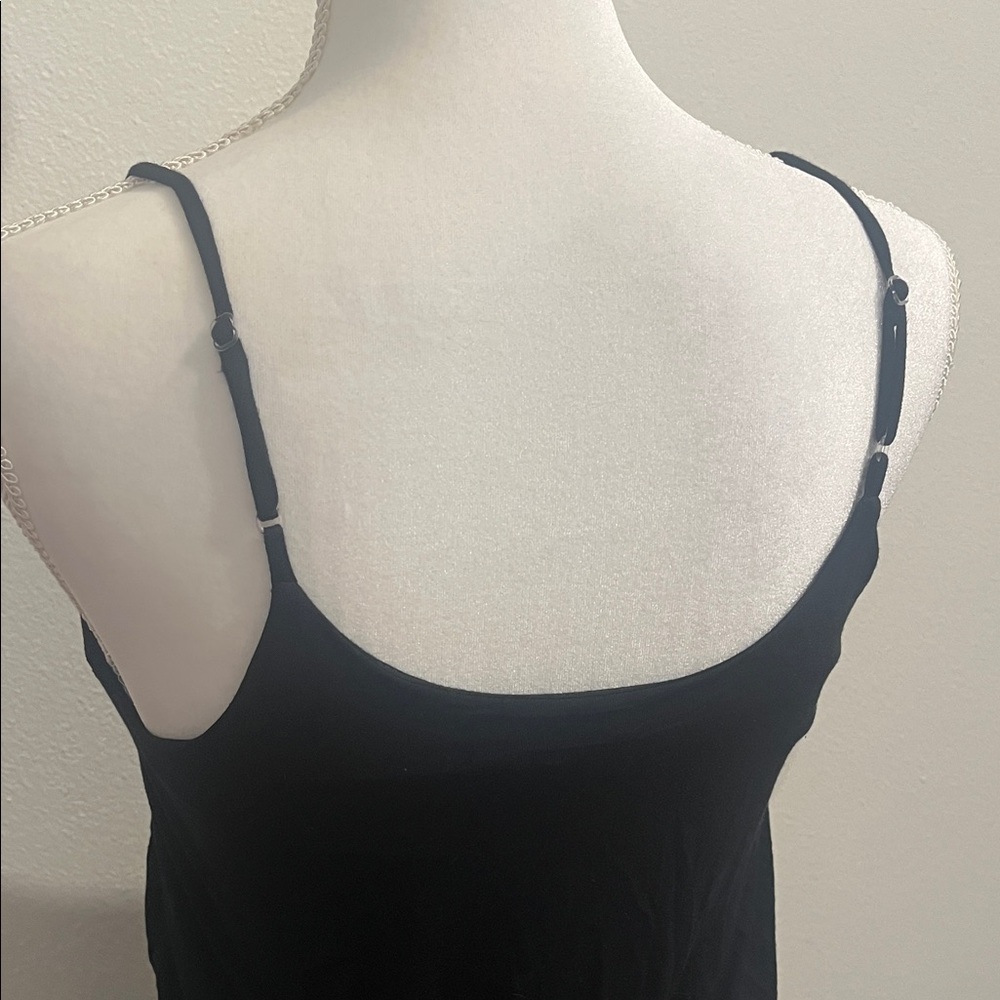 LUSH Black Maxi Dress Adjustable Straps and Elastic Waist - Picture 5 of 9
